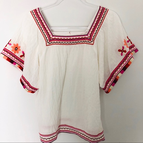 Madewell Embroidered Sandblossom Peasant Top - Picture 10 of 12